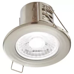 LAP Cosmoseco Fixed Fire Rated LED Downlight Satin Nickel 5.8W 450lm -Indoor Lighting Sales Store 106PP A3
