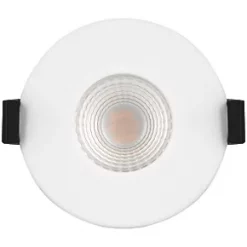 Luceco FTYPE COMPACT Fixed Cylinder Fire Rated LED Downlight White 6W 600lm -Indoor Lighting Sales Store 114KJ A1