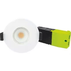 Luceco FTYPE COMPACT Fixed Cylinder Fire Rated LED Downlight White 6W 600lm -Indoor Lighting Sales Store 114KJ A4