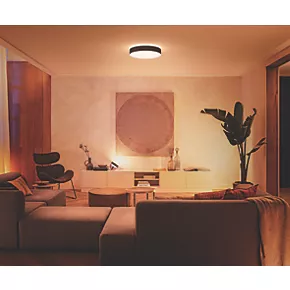 Philips Hue Ambiance Enrave LED Large Ceiling Light Black 33.5W 3300lm 4 Philips Hue Ambiance Enrave LED Large Ceiling Light Black 33.5W 3300lm - Image 2