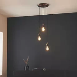 Quay Design Cable Set 3-Light Cable Set Pendant Antique Copper -Indoor Lighting Sales Store 208VG A4