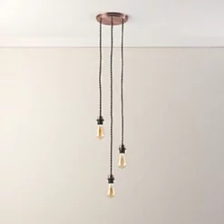 Quay Design Cable Set 3-Light Cable Set Pendant Antique Copper