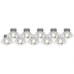 LAP Fixed LED Downlights Chrome 4.5W 420lm 10 Pack