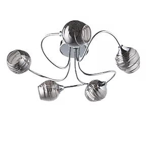 Quay Design Leonie LED 5-Light Semi-Flush Ceiling Light Chrome 10W 200lm 6 Quay Design Leonie LED 5-Light Semi-Flush Ceiling Light Chrome 10W 200lm - Image 4