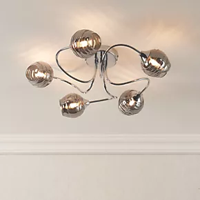Quay Design Leonie LED 5-Light Semi-Flush Ceiling Light Chrome 10W 200lm 8 Quay Design Leonie LED 5-Light Semi-Flush Ceiling Light Chrome 10W 200lm - Image 6
