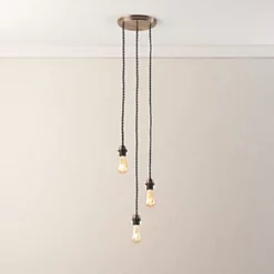 Quay Design Cable Set 3-Light Cable Set Pendant Brushed Bronze -Indoor Lighting Sales Store 243VG A5