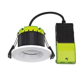 Luceco FTYPE COMPACT Fixed Cylinder Fire Rated LED Downlight White 6W 600lm -Indoor Lighting Sales Store 248KJ A5