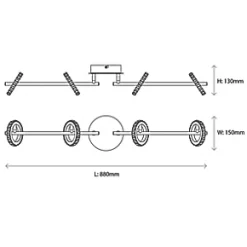 Quay Design Rico LED 4-Light Spotlight Chrome 20W 1160lm -Indoor Lighting Sales Store 413VG A5