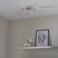 Quay Design Isabella LED 3-Light Flush Ceiling Light Chrome 7.5W 200lm 11 Quay Design Isabella LED 3-Light Flush Ceiling Light Chrome 7.5W 200lm -Indoor Lighting Sales Store 444VH A3