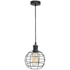 4lite WiZ Connected LED Decorative Birdcage Smart Pendant Light Black 6.5W 720lm