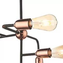 Quay Design Hansen LED 6-Light Fixed Multi-Arm Pendant Copper 12W 210lm -Indoor Lighting Sales Store 466VH A2