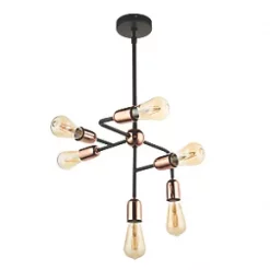 Quay Design Hansen LED 6-Light Fixed Multi-Arm Pendant Copper 12W 210lm -Indoor Lighting Sales Store 466VH A3