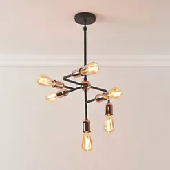 Quay Design Hansen LED 6-Light Fixed Multi-Arm Pendant Copper 12W 210lm -Indoor Lighting Sales Store 466VH A4