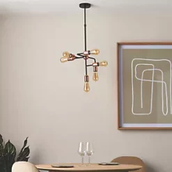 Quay Design Hansen LED 6-Light Fixed Multi-Arm Pendant Copper 12W 210lm -Indoor Lighting Sales Store 466VH A5