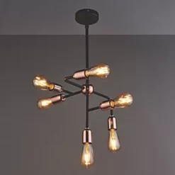 Quay Design Hansen LED 6-Light Fixed Multi-Arm Pendant Copper 12W 210lm