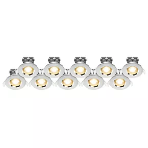 LAP Fixed LED Downlights Chrome 4.5W 400lm 10 Pack 3 LAP Fixed LED Downlights Chrome 4.5W 400lm 10 Pack