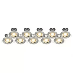 LAP Fixed LED Downlights Brushed Nickel 4.5W 400lm 10 Pack
