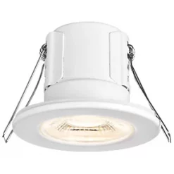 LAP Optimus Fixed Fire Rated LED Downlight White / Chrome / Satin Nickel 4W 500lm