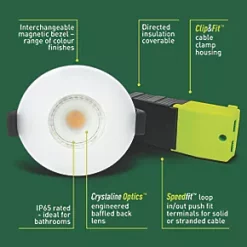 Luceco FType Fixed Fire Rated LED Downlight Matt White 4W 400lm -Indoor Lighting Sales Store 635JK A2