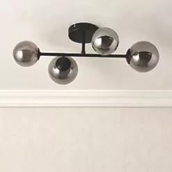 Quay Design Leo LED 4-Light Flush Light Matt Black 8W 200lm -Indoor Lighting Sales Store 635VH A3