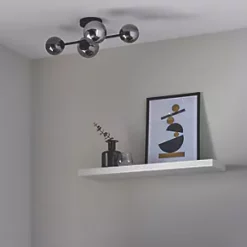 Quay Design Leo LED 4-Light Flush Light Matt Black 8W 200lm -Indoor Lighting Sales Store 635VH A4