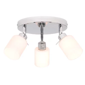 Luxor Cylinder 3-Light Bathroom Spotlight Chrome / White 5 Luxor Cylinder 3-Light Bathroom Spotlight Chrome / White - Image 3