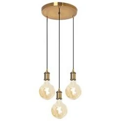 4lite Decorative Pendant Circular Antique Brass