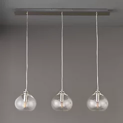 Quay Design Willow 3-Light Bar Pendant Bright Nickel -Indoor Lighting Sales Store 713VG A2