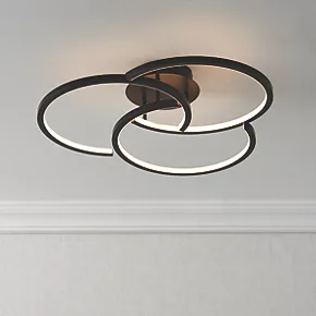 Quay Design Cooper LED Semi-Flush Light Matt Black 20W 1250lm 4 Quay Design Cooper LED Semi-Flush Light Matt Black 20W 1250lm - Image 2