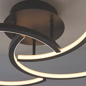 Quay Design Cooper LED Semi-Flush Light Matt Black 20W 1250lm 7 Quay Design Cooper LED Semi-Flush Light Matt Black 20W 1250lm - Image 5