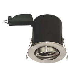 LAP Adjustable Fire Rated Downlight Brushed Steel