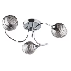 Quay Design Leonie LED 3-Light Semi-Flush Ceiling Light Chrome 6W 200lm -Indoor Lighting Sales Store 837VH A3
