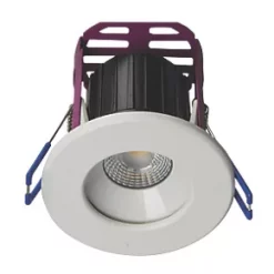 Robus Ramada Fixed Fire Rated LED Downlight White / Brushed Chrome 7W 640lm