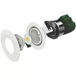 Luceco FType EFT60W Colour Change Fixed Fire Rated LED Downlight White 6W 600lm -Indoor Lighting Sales Store 937FY A3