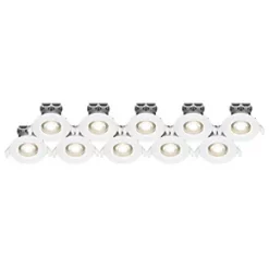 LAP Fixed LED Downlights White 4.5W 420lm 10 Pack