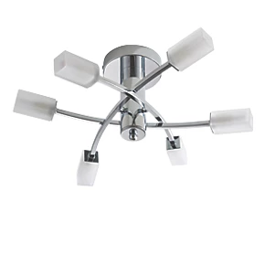 Quay Design Olivia LED 6-Light Semi-Flush Ceiling Light Chrome 12W 200lm 4 Quay Design Olivia LED 6-Light Semi-Flush Ceiling Light Chrome 12W 200lm - Image 2