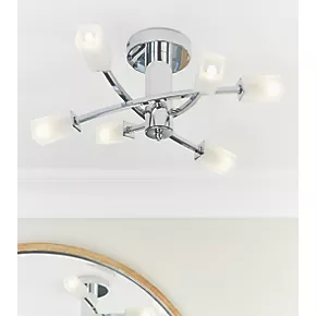 Quay Design Olivia LED 6-Light Semi-Flush Ceiling Light Chrome 12W 200lm 6 Quay Design Olivia LED 6-Light Semi-Flush Ceiling Light Chrome 12W 200lm - Image 4