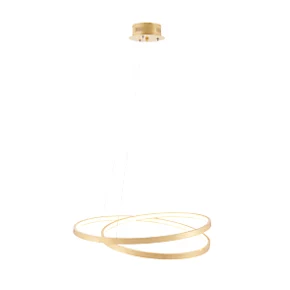 Quay Design Hoops LED Ceiling Pendant Light Gold Leaf 32W 1400lm 4 Quay Design Hoops LED Ceiling Pendant Light Gold Leaf 32W 1400lm - Image 2