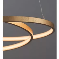 Quay Design Hoops LED Ceiling Pendant Light Gold Leaf 32W 1400lm 12 Quay Design Hoops LED Ceiling Pendant Light Gold Leaf 32W 1400lm -Indoor Lighting Sales Store 967VG A4