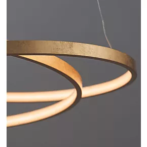Quay Design Hoops LED Ceiling Pendant Light Gold Leaf 32W 1400lm 7 Quay Design Hoops LED Ceiling Pendant Light Gold Leaf 32W 1400lm - Image 5