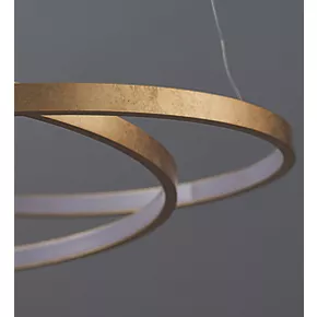 Quay Design Hoops LED Ceiling Pendant Light Gold Leaf 32W 1400lm 8 Quay Design Hoops LED Ceiling Pendant Light Gold Leaf 32W 1400lm - Image 6
